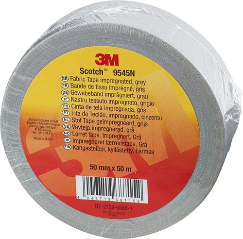 3M Deutschland Imprägniertes Gewebeband 50 mm x 50 m, grau 9545N G50