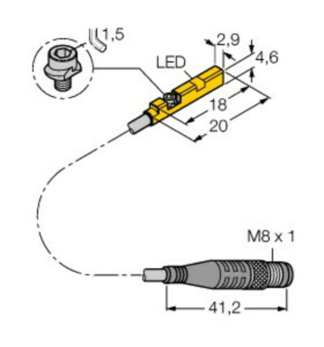 Turck Magnetfeldsensor f. Pneumatikzylinder BIMUNRAP6X0.3PSG3M