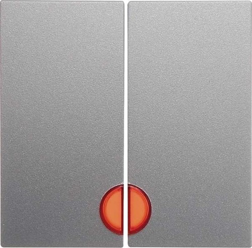 Berker Wippe aluminium matt mit roter Linse 16271404
