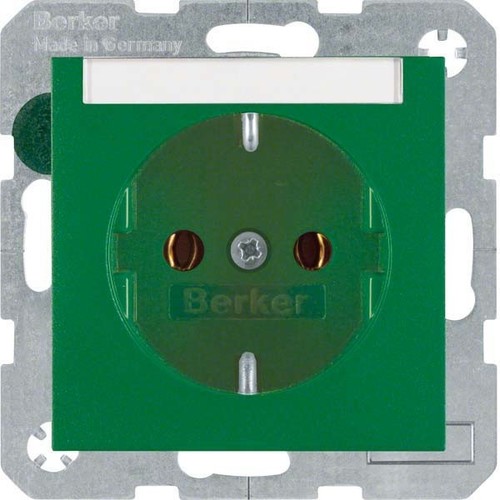 Berker Schuko-Steckdose gn + Beschriftungsfeld 47501903
