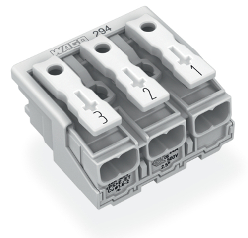 WAGO GmbH & Co. KG Leuchtenanschlussklemme ohne PE-Kontakt,weiß 294-4043