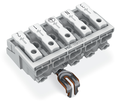 WAGO GmbH & Co. KG Leuchtenanschlussklemme PE-Rastkontakt,weiß 294-4255