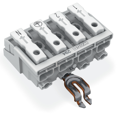 WAGO GmbH & Co. KG Leuchtenanschlussklemme PE-Rastkontakt,weiß 294-4314