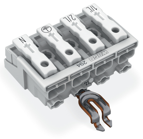 WAGO GmbH & Co. KG Leuchtenanschlussklemme PE-Rastkontakt,weiß 294-4324