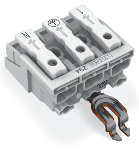 WAGO GmbH & Co. KG Leuchtenanschlussklemme PE-Rastkontakt,weiß 294-4353