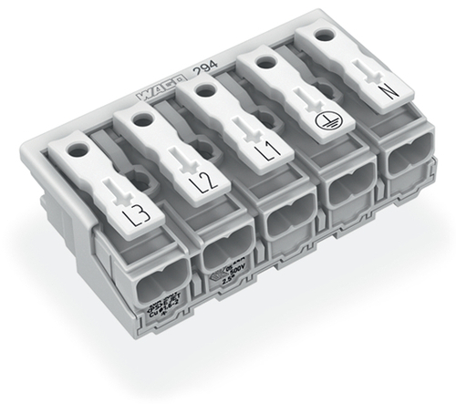 WAGO GmbH & Co. KG Leuchtenanschlussklemme ohne PE-Kontakt,weiß 294-5015
