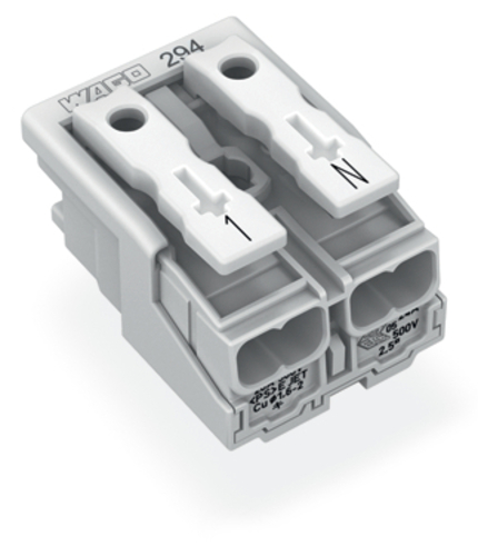 WAGO GmbH & Co. KG Leuchtenanschlussklemme ohne PE-Kontakt,weiß 294-5052