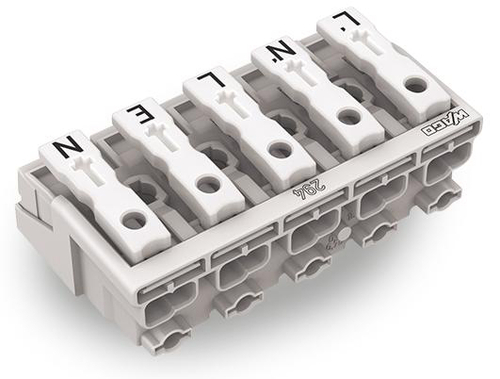 WAGO GmbH & Co. KG Leuchtenanschlussklemme ohne PE-Kontakt,weiß 294-5095/5027-000