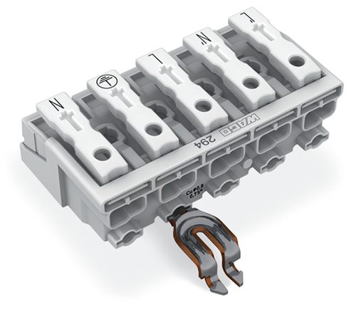 WAGO GmbH & Co. KG Leuchtenanschlussklemme PE-Rastkontakt,weiß 294-5325