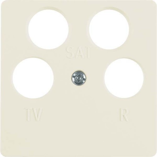 Berker Zentralplatte weiß f.4Loch Antennendose 148402