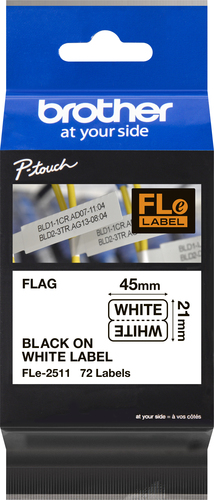 Brother Etiketten 21x45mm weiß/sw 72St/Kassette FLe-2511