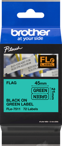Brother Etiketten 21x45mm gn/sw 72St/Kassette FLe-7511