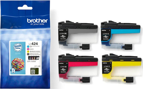 Brother Farbtintenset sw, cyan, mag, ge LC-424VAL