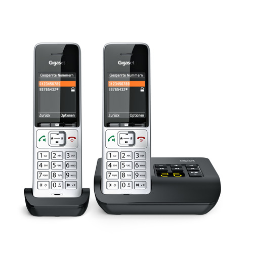 Gigaset Telefon schnurlos silver-black Comfort 500A duo