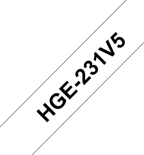 Brother Schriftbandkassette 12mm, 8m, weiß, schwarz HGe-231V5 (VE5)