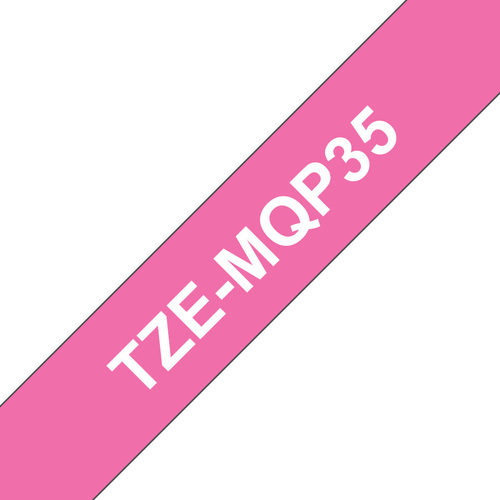 Brother Schriftbandkassette 12mm, 5m, pink, weiß TZe-MQP35