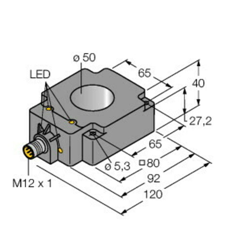 Turck Sensor induktiv BI50RQ80AP6X2H1141