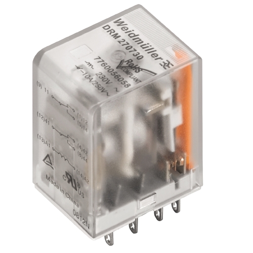 Weidmüller Miniatur-Industrierelais 230VAC 2Wechsler DRM270730L AU