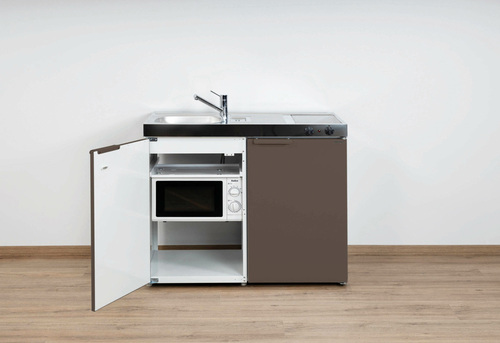 Stengel Miniküche Kitchenline Mokka metallic MKMMM100KSMWGKFreBli