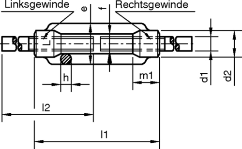 Dresselhaus Spannschlossmutter mit 2 Anschweißenden 1648/000/99 20