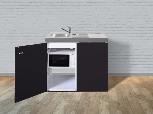 Stengel Miniküche Kitchenline Schwarz matt MKMSM100KSMWKSreBli