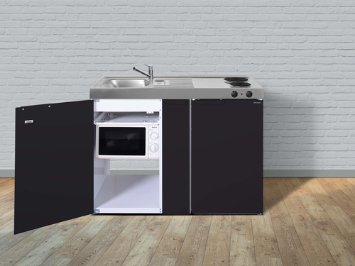 Stengel Miniküche Kitchenline Schwarz matt MKMSM120AKSMWEKFreBl