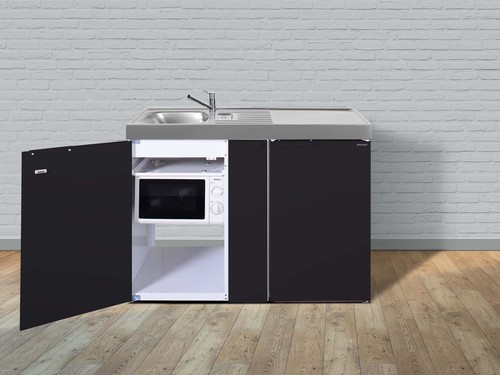 Stengel Miniküche Kitchenline Schwarz matt MKMSM120AKSMWKSreBli