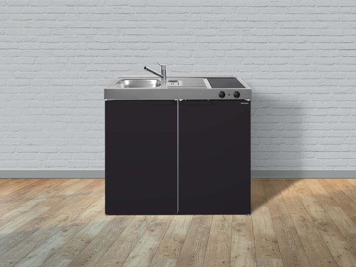 Stengel Miniküche Kitchenline Schwarz matt MKSM100KSGKFreBli