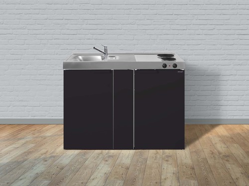 Stengel Miniküche Kitchenline Schwarz matt MKSM120KSEKFliBre