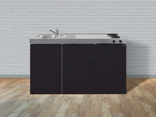 Stengel Miniküche Kitchenline Schwarz matt MKSM150KSEKFreBli