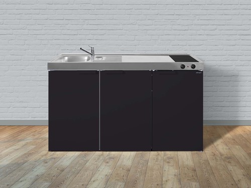 Stengel Miniküche Kitchenline Schwarz matt MKSM150KSGKFliBre