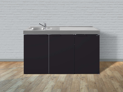 Stengel Miniküche Kitchenline Schwarz matt MKSM150KSKSliBre