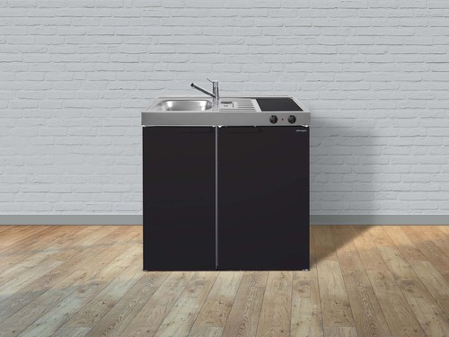 Stengel Miniküche Kitchenline Schwarz matt MKSM90KSGKFreBli