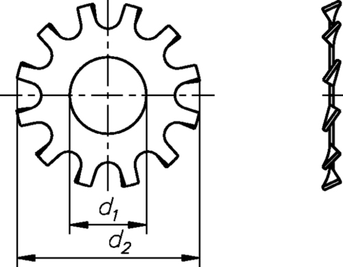 Dresselhaus Zahnscheibe Form A DIN6797 1663/000/01 10,5