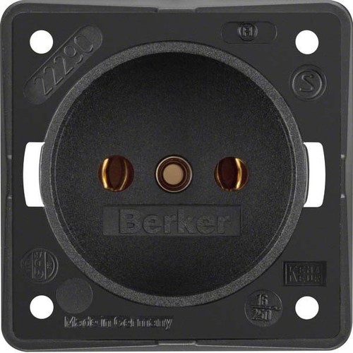 Berker Steckdose schwarz ohne Schutzkontakt 9619405