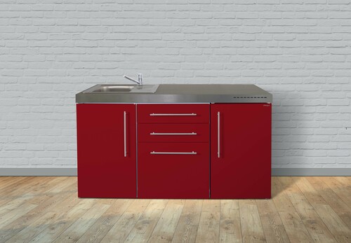 Stengel Miniküche Premiumline Bordeauxrot MPBBR160KSBOKSreBliS