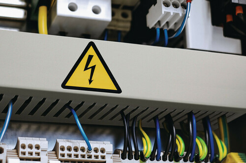 HellermannTyton Warnschild Warnung v.elt. Spg. 597-65232(VE10)