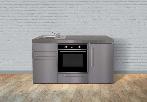 Stengel Miniküche Premiumline Edelstahl MPBES160KSGKFliBreS