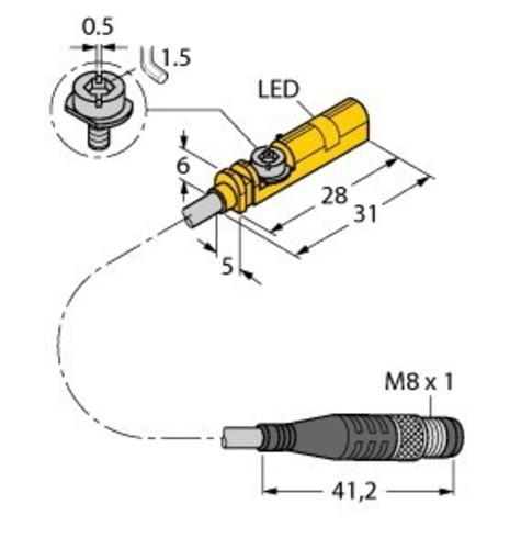 Turck Magnetfeldsensor f. Pneumatikzylinder BIM-UNT-AP6X-0.3-RS4