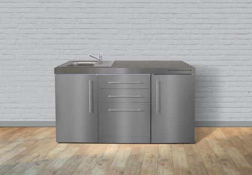 Stengel Miniküche Premiumline Edelstahl MPGSES160GSGKFliBre