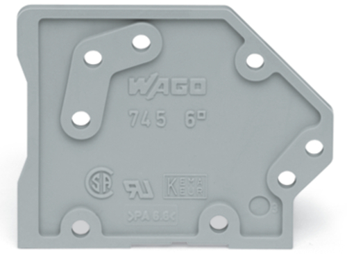 WAGO GmbH & Co. KG Abschlussplatte anrastbar 1,6mm,grau 745-300 WAGO GmbH & Co. KG Abschlussplatte anrastbar 1,6mm,grau 745-300