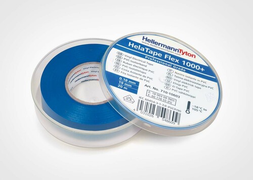 HellermannTyton Premium PVC-Isolierband 19mmx20m, blau FLEX1000+19x20 BU