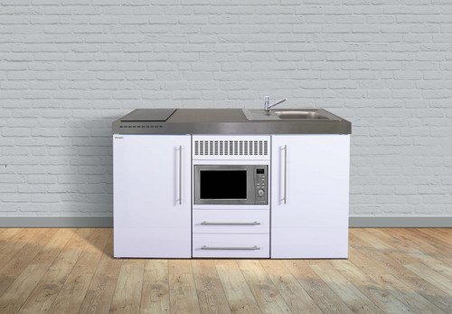 Stengel Miniküche Premiumline Edelstahl MPMES160MWIKFliBr2Sn
