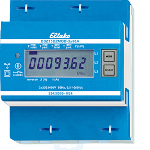 Eltako Zweiweg-Drehstromzähler Modbus DSZ15DZMOD-3x80A MID