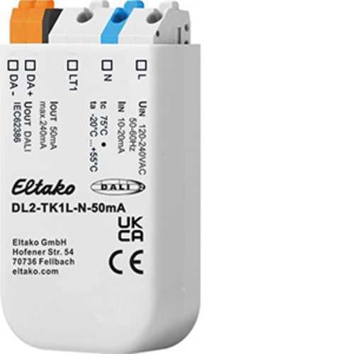 Eltako 1-Kanal-Tasterkoppler DALI-2 DL2-TK1L-N-50mA