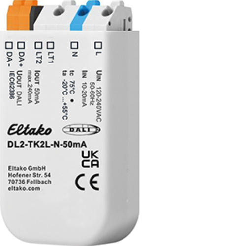 Eltako 2-Kanal-Tasterkoppler DALI-2 DL2-TK2L-N-50mA