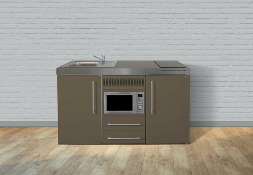 Stengel Miniküche Premiumline Mokka metallic MPMMM160MWIKFliBr2Sn