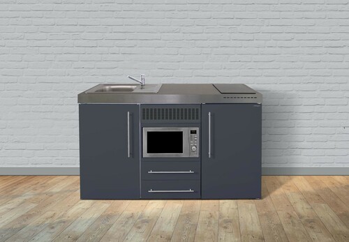 Stengel Miniküche Premiumline Schiefergrau MPMSG160MWIKFliBr2Sn