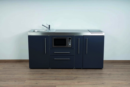 Stengel Miniküche Premiumline Schiefergrau MPMSG180AMWGKFrBl2Sn