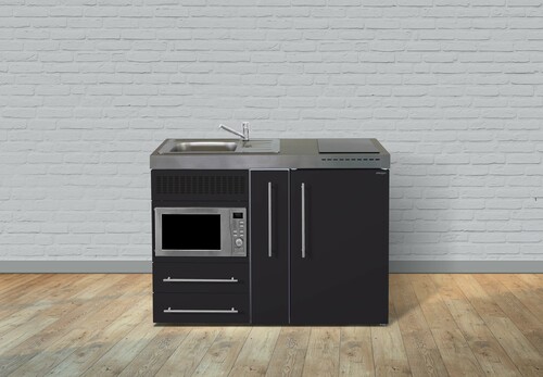 Stengel Miniküche Premiumline Schwarz matt MPMSM120AMWIKFreBli